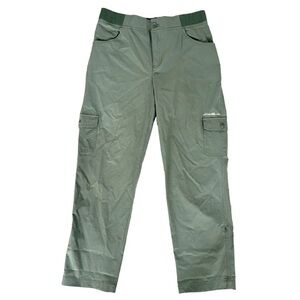 Women's Eddie Bauer Small Sage Green Snap Convertible Active Outdoor Pants EUC